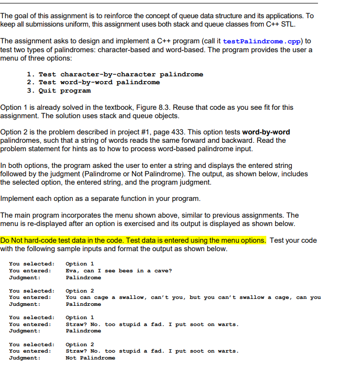 Solved The goal of this assignment is to reinforce the | Chegg.com