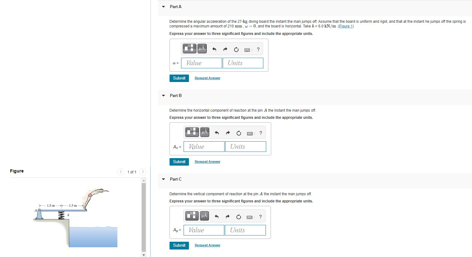 Solved Part A Determine the angular acceleration of the | Chegg.com