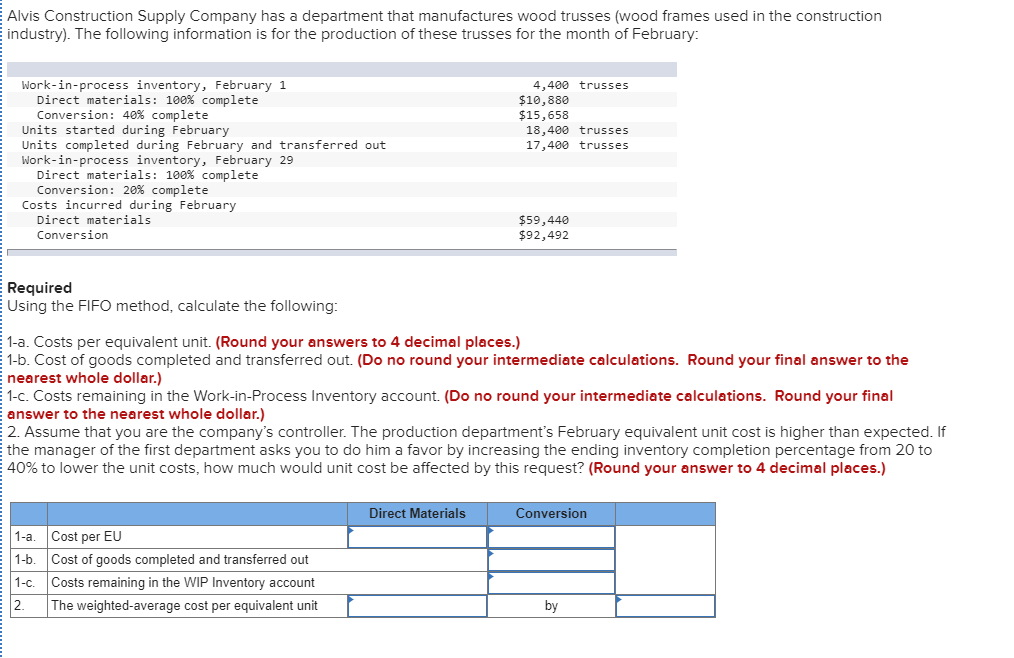 the mixing department incurred the following costs during the month