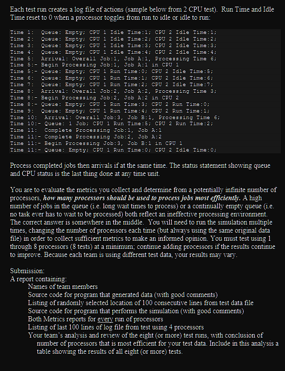 Solved The program simulates a computer with multiple | Chegg.com
