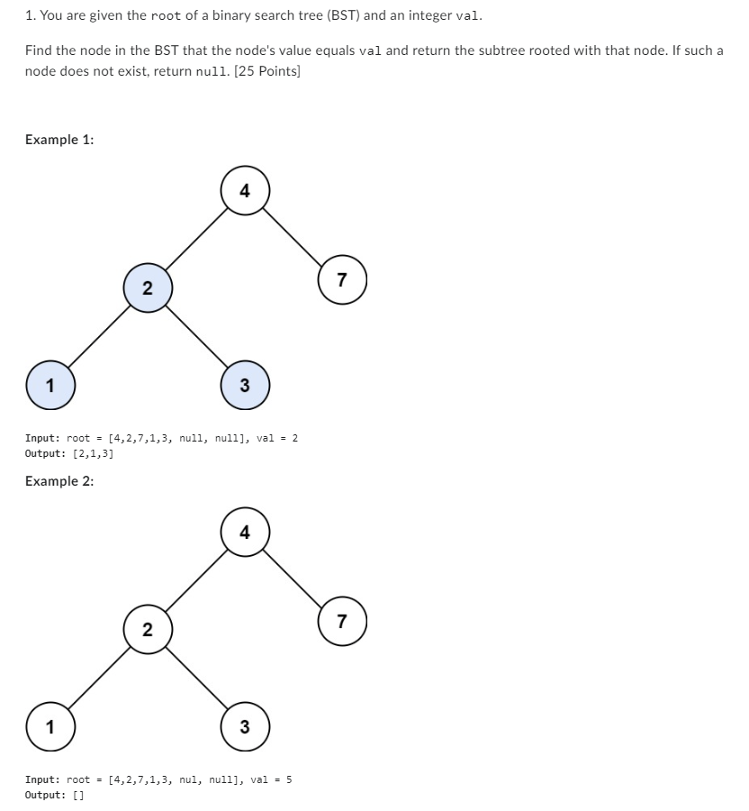 Solved 1. You are given the root of a binary search tree | Chegg.com