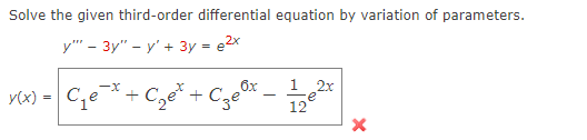 Solved Help PleaseSolve the given third-order differential | Chegg.com