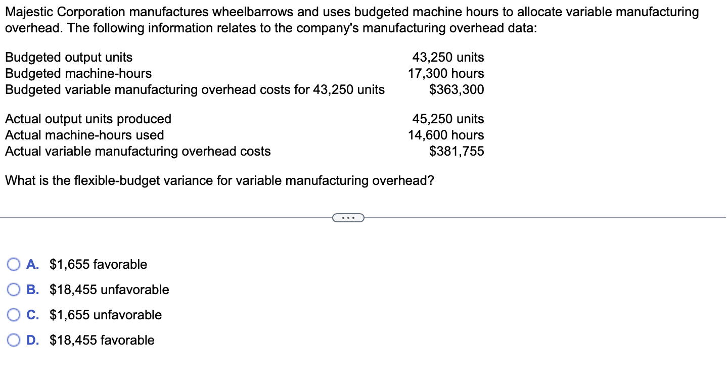 Solved Majestic Corporation manufactures wheelbarrows and