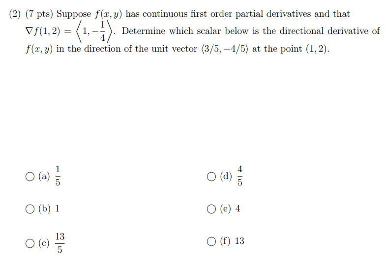 Solved 2 7 Pts Suppose F X Y Has Continuous First Order