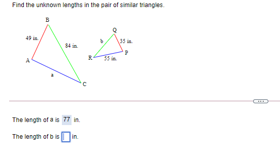 Solved Find the unknown lengths in the pair of | Chegg.com