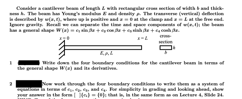 Consider a cantilever beam of length L with | Chegg.com