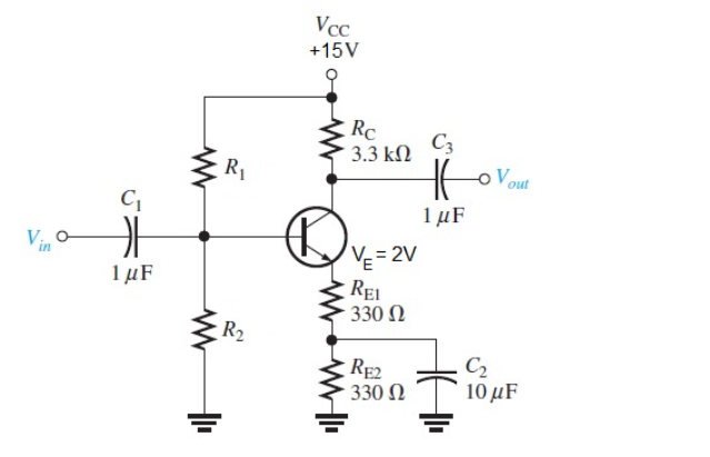 Solved For the following common-emitter amplifier, determine | Chegg.com