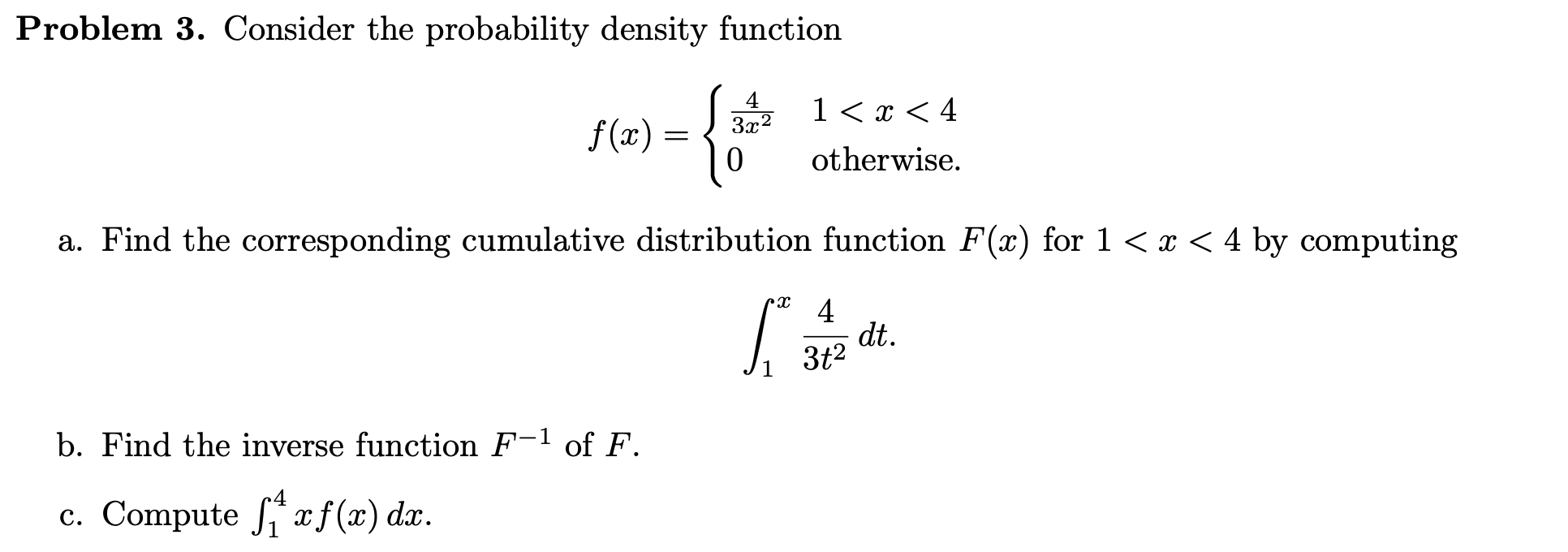 Solved Problem 3. ﻿Please answer all parts thank you | Chegg.com