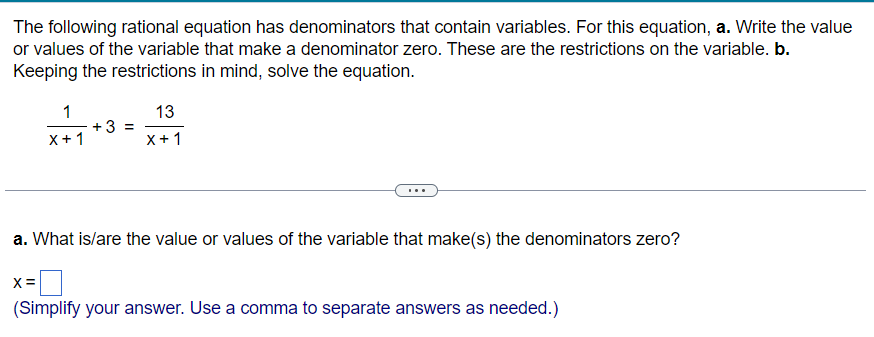 Solved The following rational equation has denominators that | Chegg.com
