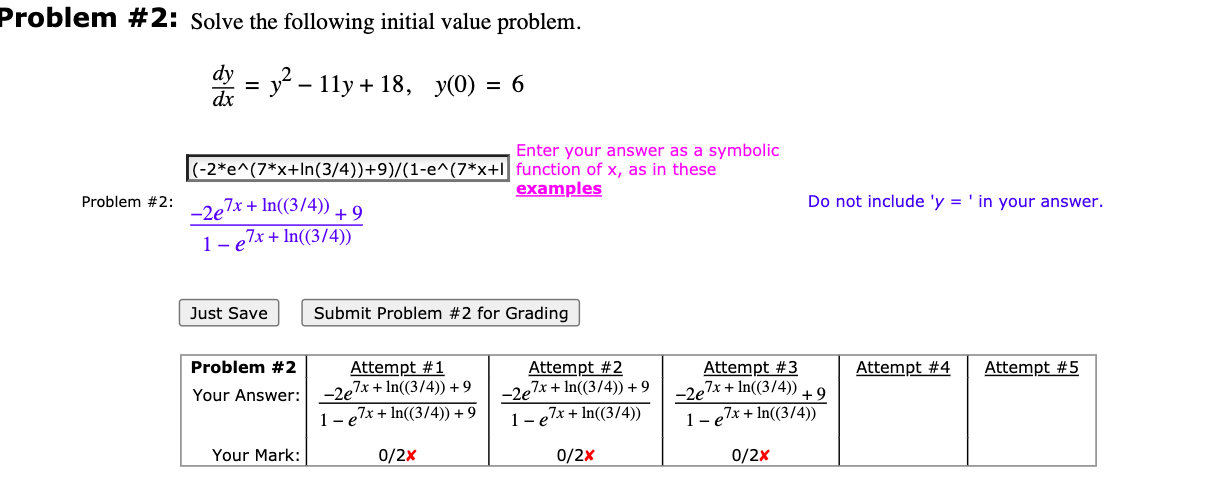 Solved Problem #2: Solve the following initial value | Chegg.com