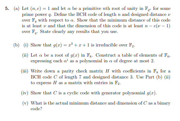 Solved 5 A Let N E 1 And Let A Be A Primitive Nth Chegg Com