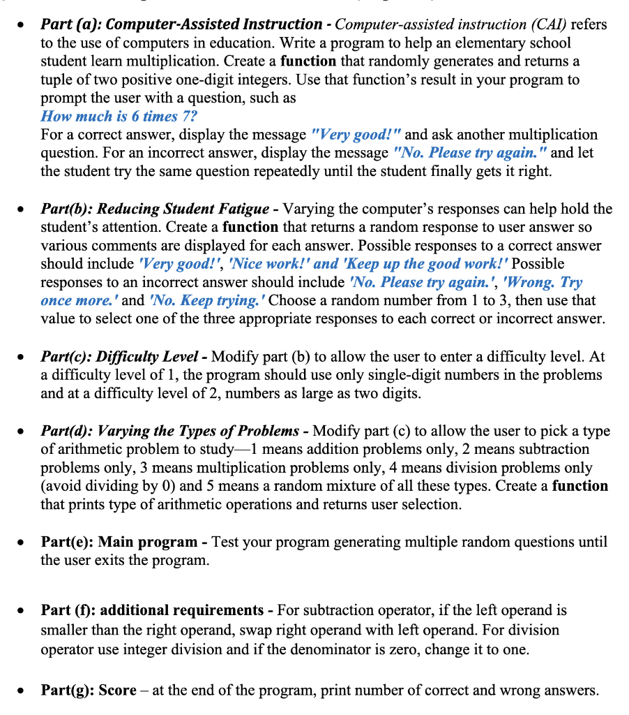 Solved . Part (a): Computer-Assisted Instruction - | Chegg.com