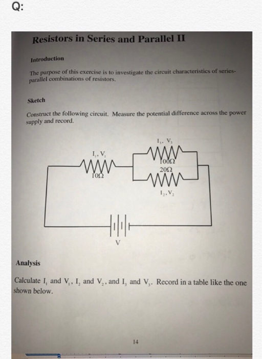 Solved Q Resistors in Series and Parallel II Introduction