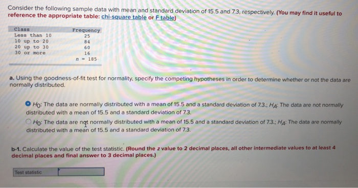 Solved Consider the following sample data with mean and | Chegg.com