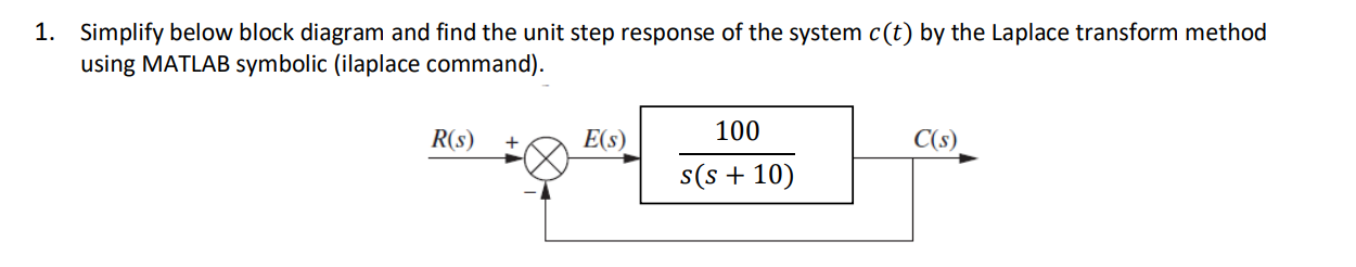Solved 1. Simplify below block diagram and find the unit | Chegg.com