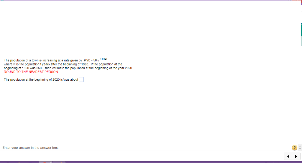 Solved The population of a town is increasing at a rate