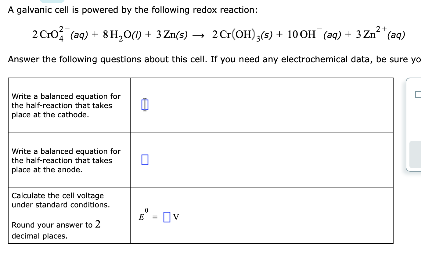 A Galvanic Cell Is Powered By The Following Redox Reaction 48+ Pages Solution Doc [1.3mb] - Updated 