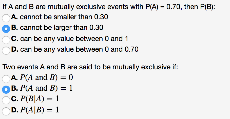 Solved If A And B Are Mutually Exclusive Events With Pa 5064