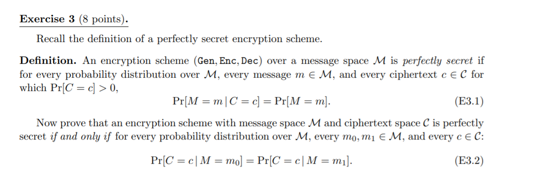 Exercise 3 ( 8 points). Recall the definition of a | Chegg.com