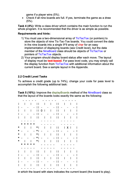 Solved Write a class ultimate tic-tac-toe that allows two