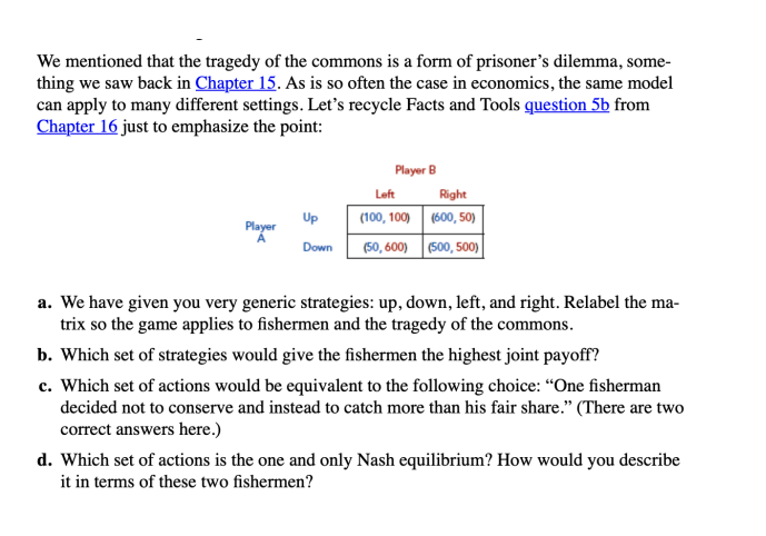 the tragedy of the commons is an example of the prisoner's dilemma