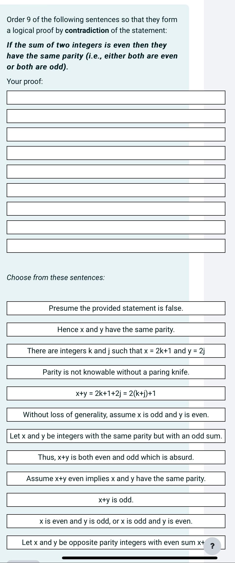 Solved Order 9 of the following sentences so that they form | Chegg.com