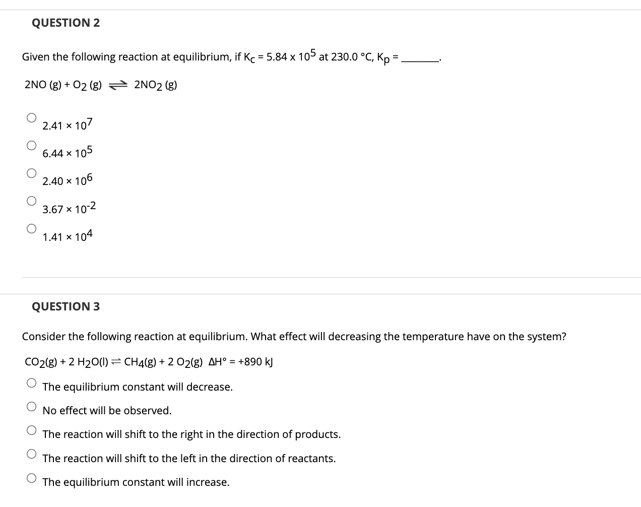 Solved QUESTION 2 Given The Following Reaction At | Chegg.com