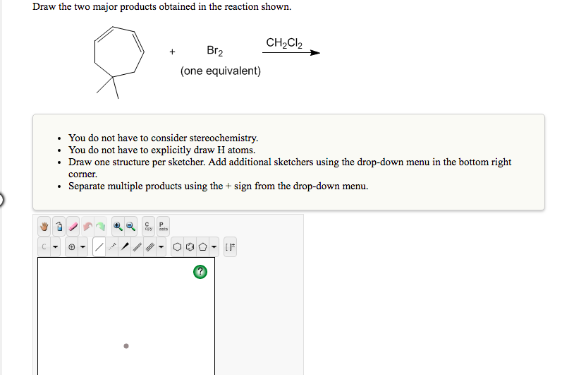Solved Draw the two major products obtained in the reaction | Chegg.com