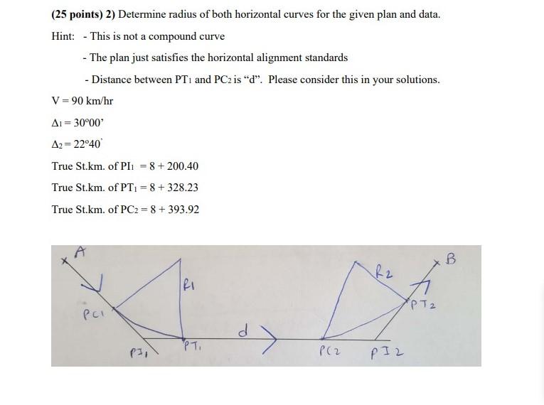 Solved (25 Points) 2) Determine Radius Of Both Horizontal | Chegg.com