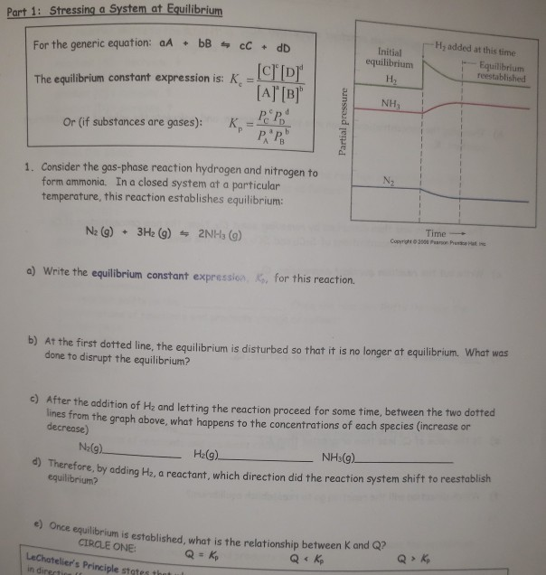Solved Part 1: Stressing a System at Equilibrium For the | Chegg.com