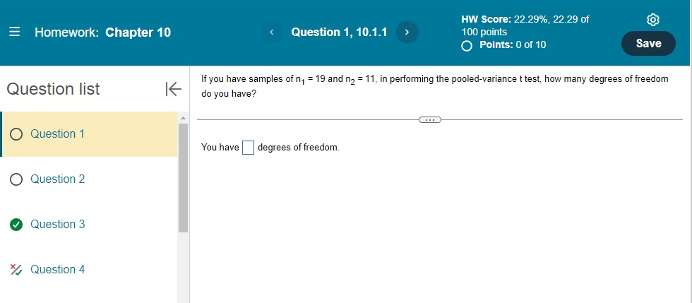 Solved If you have samples of n1=19 and n2=11, in performing | Chegg.com