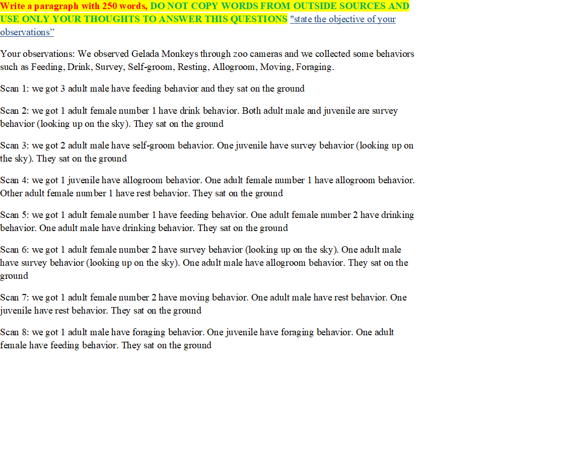 Solved Write a paragraph with 250 words, DO NOT COPY WORDS | Chegg.com