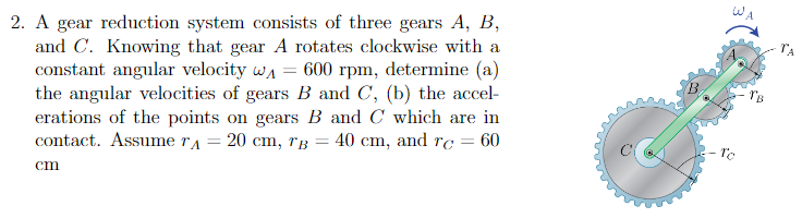 Solved 2. A Gear Reduction System Consists Of Three Gears | Chegg.com