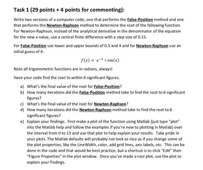 Solved Task 1 (29 points+4 points for commenting): Write two | Chegg.com