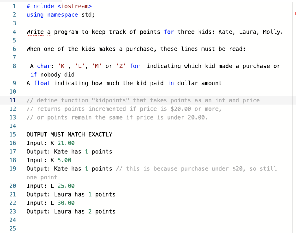 Solved 1 #include using namespace std; 2 Write a program to | Chegg.com