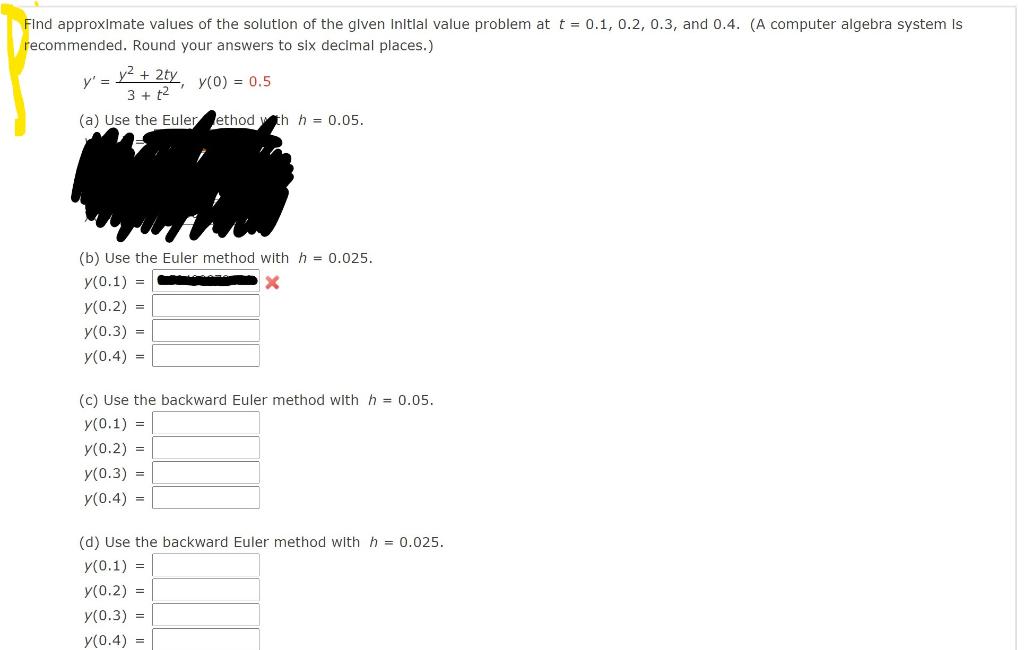 Solved Find Approximate Values Of The Solution Of The Given | Chegg.com