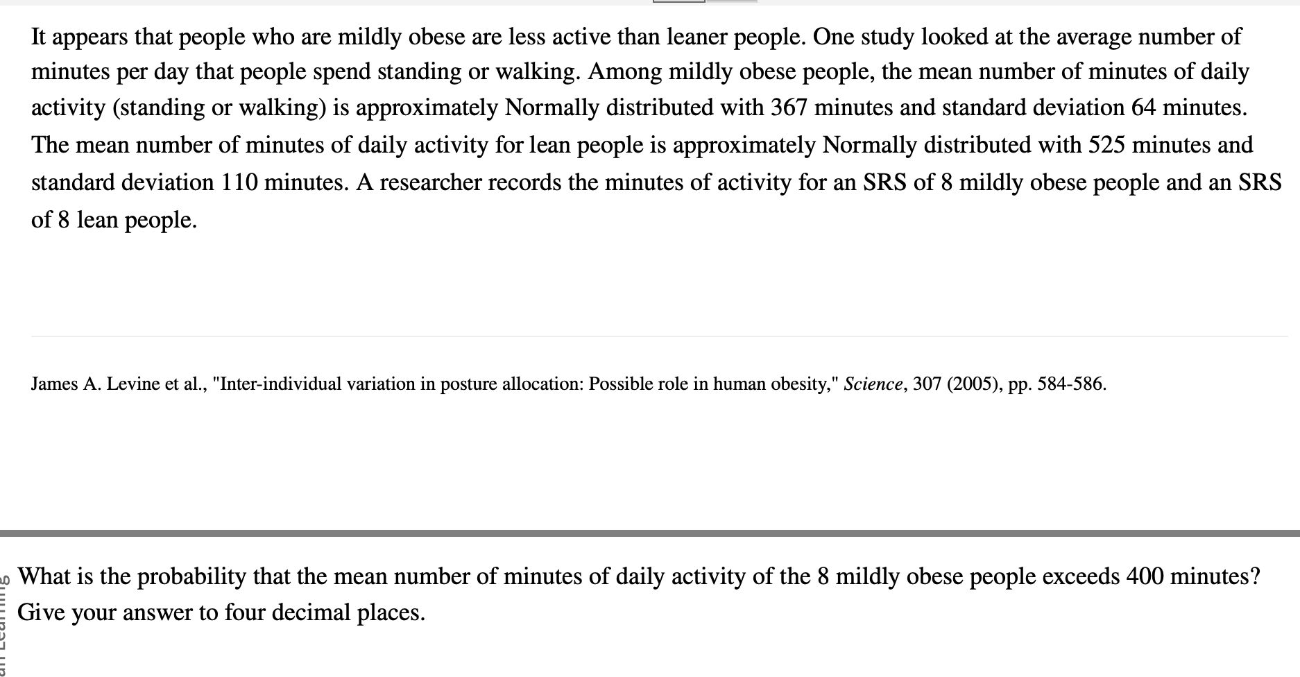 Solved It appears that people who are mildly obese are less | Chegg.com