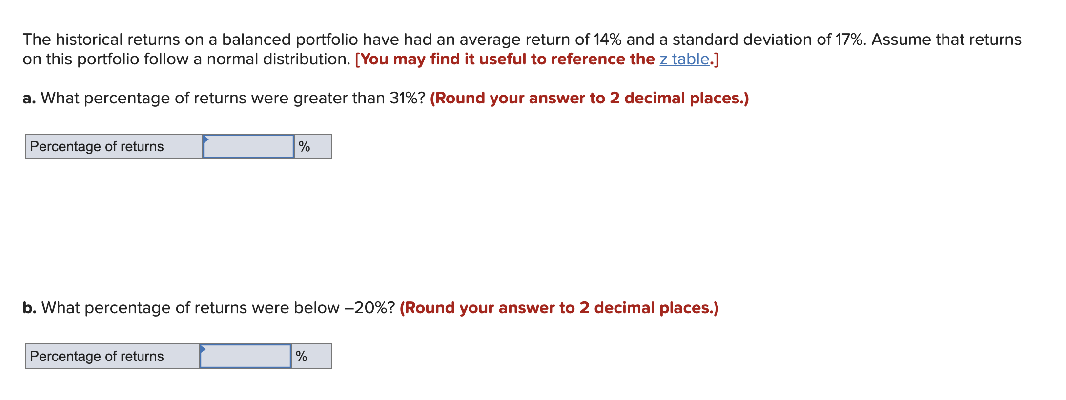 Solved The historical returns on a balanced portfolio have