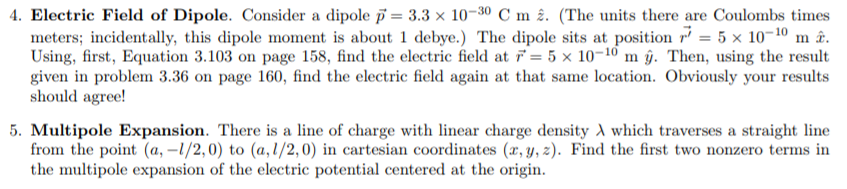 Solved 4. Electric Field of Dipole. Consider a dipole p= 3.3 | Chegg.com