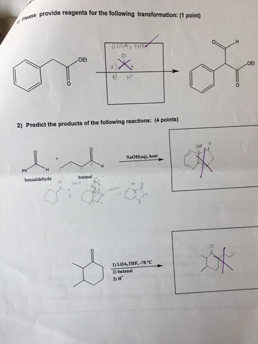 Solved provide reagents for the following transformation: (1 | Chegg.com