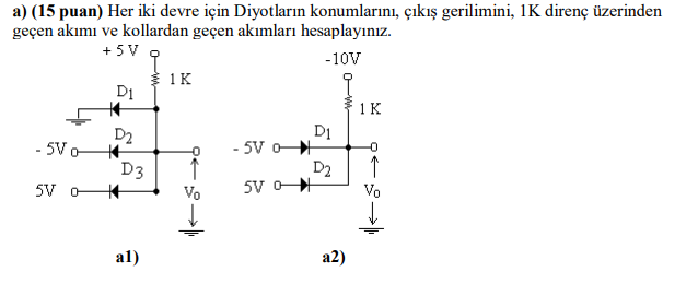 Solved Calculate the positions of the Diodes, the output | Chegg.com