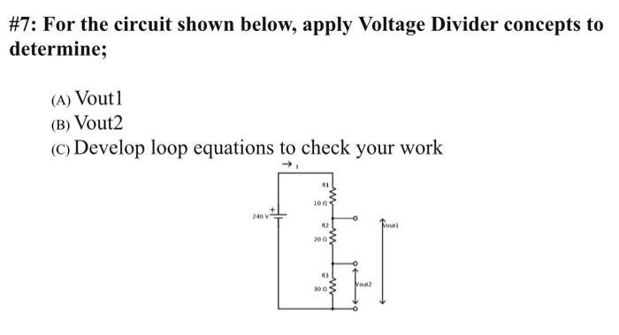 Solved For the circuit shown below, apply Voltage Divider | Chegg.com