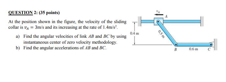 Solved QUESTION 2: (35 Points) At The Position Shown In The | Chegg.com