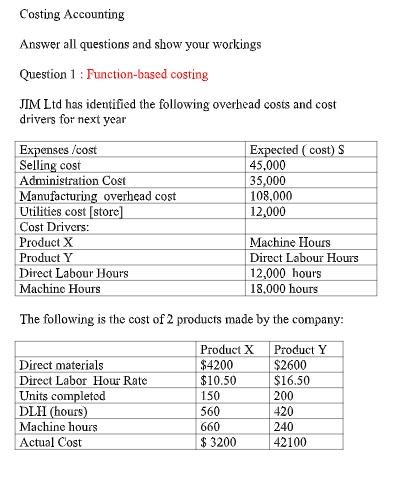 cost accounting homework solutions