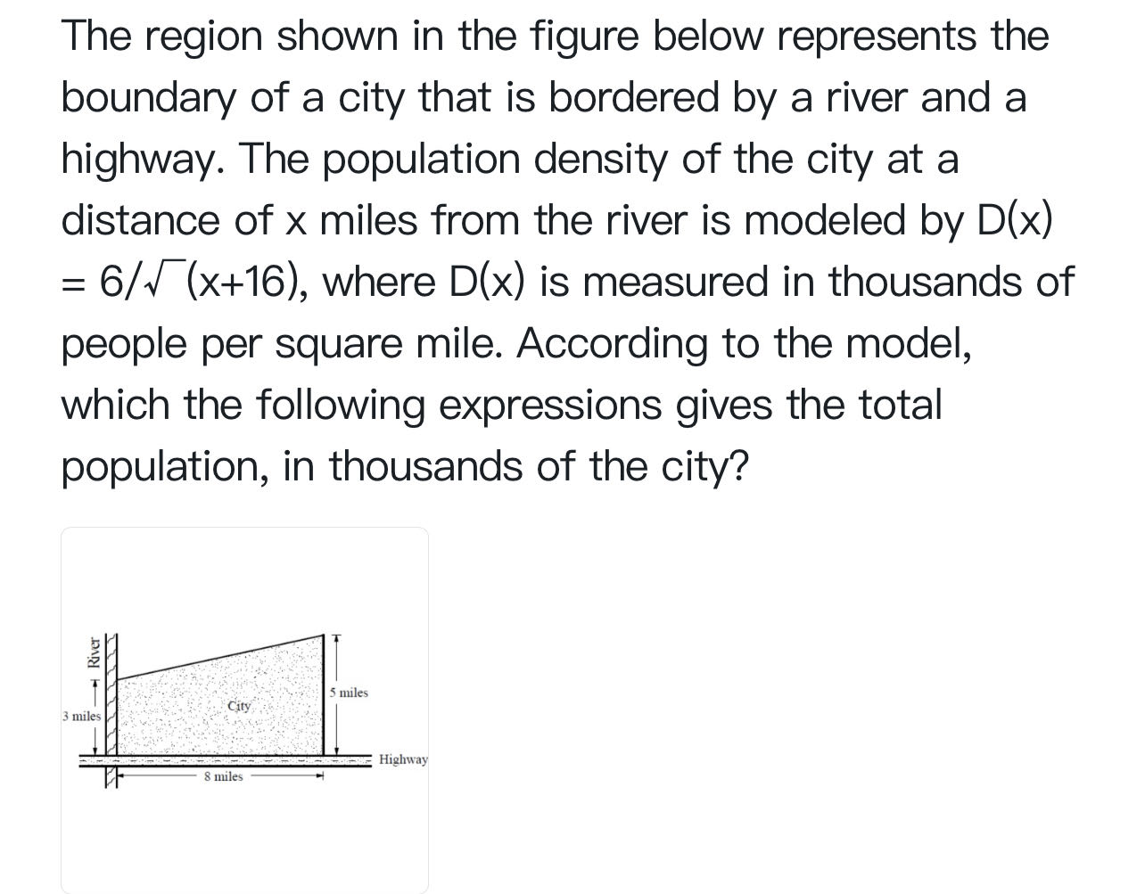 Solved The region shown in the figure below represents the | Chegg.com