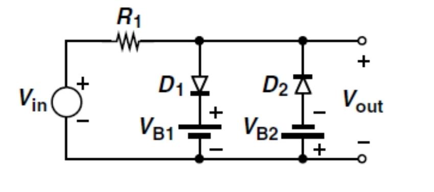 Solved Design the limiting circuit (find VB1, VB2, and R1) | Chegg.com