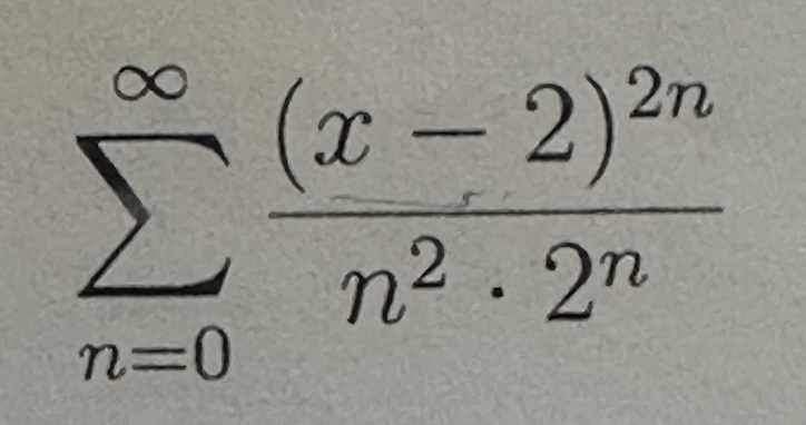 Solved ∑n=0∞n2⋅2n(x−2)2n | Chegg.com