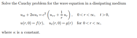 Solve the Cauchy problem for the wave equation in a | Chegg.com