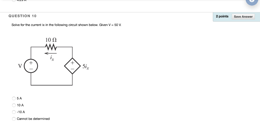 Solved QUESTION 10 2 points Save Answer Solve for the | Chegg.com