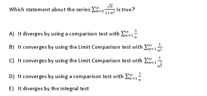 Solved Which statement about the series ∑n=0∞1+n2n is true? | Chegg.com